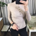 Dameturtleneck med knapper og lommer 2