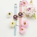 Dameur med blomstermønster urskive J3193 3
