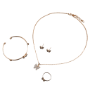 Dameur og smykkesæt Guldlegering Halskæde Armbånd Øreringe Ring Sommerfugl Elegant Tilbehør Luksus Gave til Kvinder 5