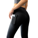 Damfitnessleggings med sidofickor Bekväma sportbyxor med elastiska leggings för träning, yoga, träning, fritid 2