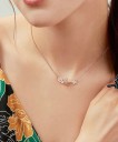 Damhalsband med fjäril och blommor 2