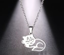 Damhalsband med katt D369 4