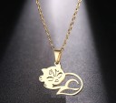 Damhalsband med katt D369 1