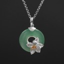 Damhalsband med runt hänge D676 6