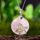 Damhalsband med runt hänge D676 2