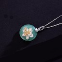 Damhalsband med runt hänge D676 3