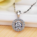 Damhalsband med runt hänge D760 2