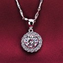 Damhalsband med runt hänge D760 3