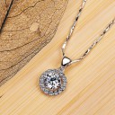 Damhalsband med runt hänge D760 4