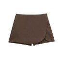 Damkort asymmetrisk kjol med hög midja Elegant minikjol med shorts Bekväm kjol för sommarens urbana stil 4