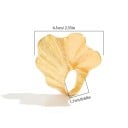 Damring med ginkgobladsdesign Zinklegering 1,7 cm diameter blad 6,5 cm Modernt fläktformad design Elegantisk och iögonfallande smycke 3