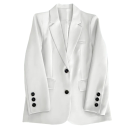 Dams elegant blazer med fickor och knappstängning Enfärgad blazer i polyester Stilig jacka i olika färger för arbete och vardagligt bruk 8