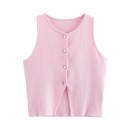 Dams elegant enfärgad väst med bröstfickor Rund halsringning Knäppning med knappar Lätt polyester material Flera färger 14