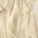 Dams elegant polopr transparent skjorta med volanger och V-ringning Lång ärm Knäppning med knappar Enfärgad blus i lätt polyester 7