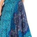 Dams lång boho kjol med mandala- och blommönster Flödande maxiskärning Midja med rosettbindning Konstsilke och polyester 6