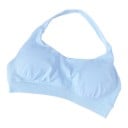 Dams sport-bh med halterneck och rund halsringning samt bred ribbad nederkant i kort modell för yoga och fitness 22