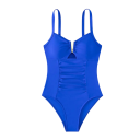 Dámsági egyrészes fürdőruha V-kivágással Egyszínű Nylon Elegáns nyári strandfürdőruha medencéhez 3