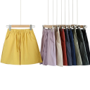Damshorts Med Snörning Löst Snitt Med Fickor Enfärgad Design Polyester Lätt Material Somriga Bekväma Shorts 4