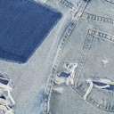 Damsjeans enfärgad Ripped design Fickor Polyester Moderna ripped byxor Trendig street stil för vardagligt bruk 5