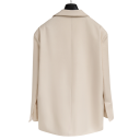 Damsk beige elegant jacka med krage och fickor Enfärgad jacka i polyester Stilig kavaj för kontoret, sociala evenemang och vardagsbruk 5