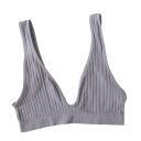 Damsk bh utan knäppning med ribbat mönster elastan nylon elastiskt material för bekväm användning och lätt stöd 8
