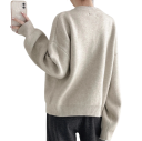 Damsk cardigan i bomull och akryl med långa ärmar och knäppning med knappar Enfärgad tröja i universell storlek Elegant dammode 5