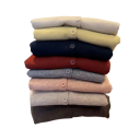 Damsk cardigan i polyester med V-ringning Enfärgad elegant tröja med knappar och lång ärm Universell storlek 2