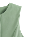 Damsk elegant enfärgad väst med O-hals Knäppning med knappar Stilig polyester väst utan ärmar för vardagligt och formellt bruk 2