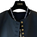 Damsk elegant väst med knappar och spets utan ärmar polyester bomull svart för vardagligt bruk och sociala tillfällen 5