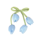 Damsk hårrosett med 4 tulpaner Chiffonblommönster Lätt elegant håraccessoar 2