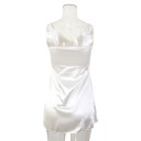 Damsk nattlinne med spets och slits Elegant enfärgad nattlinne med V-ringning Lätt polyester Fin nattmode Olika färger 8