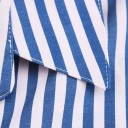 Damsk randig lös skjorta med lång ärm och krage Elegant blus med knappar i lätt polyester Stilig topp i olika färger 4