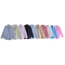 Damsk randig lös skjorta med lång ärm och krage Elegant blus med knappar i lätt polyester Stilig topp i olika färger 19