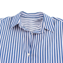 Damsk randig lös skjorta med lång ärm och krage Elegant blus med knappar i lätt polyester Stilig topp i olika färger 21