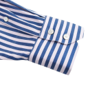 Damsk randig lös skjorta med lång ärm och krage Elegant blus med knappar i lätt polyester Stilig topp i olika färger 25