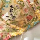 Damsk tvådelat set av underkläder med blommönster, halvgennomsiktig bh med byglar och tanga med justerbara sidband 13