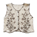 Damsk vävd väst med knappar universell storlek polyester utan ärmar blommönster för lager på lager vardagsbruk 3