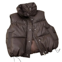 Damsk vinterväst med rullkrage och fickor Enfärgad värmande väst med dragkedja av bomull och polyester Stilig accessoar för kalla dagar 7
