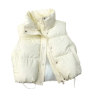 Damsk vinterväst med rullkrage och fickor Enfärgad värmande väst med dragkedja av bomull och polyester Stilig accessoar för kalla dagar 6