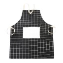 Dámská bavlněná kuchyňská zástěra na vaření s laclem a velkou kapsou Kostkovaný vzor Poutko kolem krku Vázání v pase Rozměry 67 x 61,5 cm 1