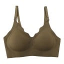 Dámska bezešvá kojenecká podprsenka s vlnitým okrajom a odklápacími košíčkami na sponu s nastaviteľnými ramienkami a širokým spodným lemom 9