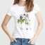 Damska biała koszulka z nadrukiem kwiatów 2