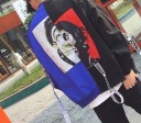 Dámska bomber bunda v hiphopovom štýle Dvoubarevný dizajn Potlač s portrétom na chrbte Stuhy na rukávoch Voľný strih Polyester a bavlna 12