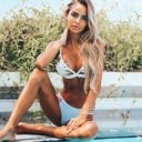 Damska brasilianska baddräkter med blommor på kuporna J1693 5