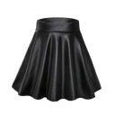 Dámská černá mini sukně z umělé kůže s vysokým pasem Krátká elastická sukně do pasu Sexy PU sukně Slim fit pro moderní outfit 2