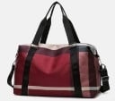 Dámská cestovní taška s kostkovaným vzorem na víkend i dovolenou Dvě ucha a odnímatelný popruh přes rameno Nylon Rozměry 32 x 21 x 52 cm 4