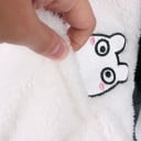 Dámská chlupatá mikina na zip s kapucí s oušky a zvířecím motivem Bílé bříško s výšivkami Boční kapsa a ocásek Bavlna a polyester 5