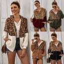 Dámská chlupatá mikina s leopardím vzorem Kapuce se stahovacími šňůrkami Zip po celé délce Dvě přední kapsy Umělá kožešina 4