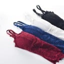 Dámska čipková bralette podprsenka s predĺženým živôtikom Nastaviteľné ramienka Vroubkovaný lem Polyester a čipka Univerzálna veľkosť 6