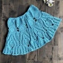 Dámska čipková mini sukňa s háčkovaným vzorom Rozšírený áčkový strih Pás s kruhovými ornamentami Vlnitý lem Bavlna a polyester 6